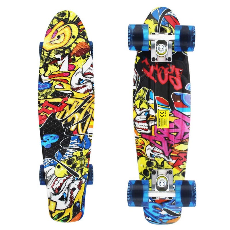 Meketec Skateboard Toddler 22 inch Complete Mini Cruiser Boys Skateboards for Kids Girl Youth Beginner Children Teenagers Adults Dog(Joker) - Image 2